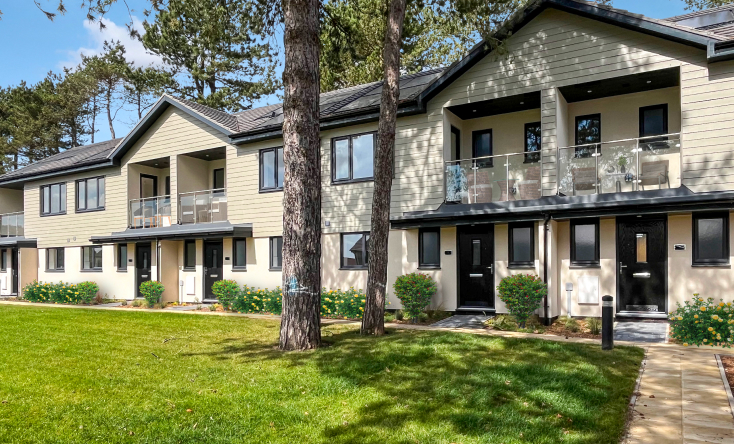 The Cedar - homes 45 - 49 for sale in Hemsby | Exterior view in the day with landscaped and green spaces in front